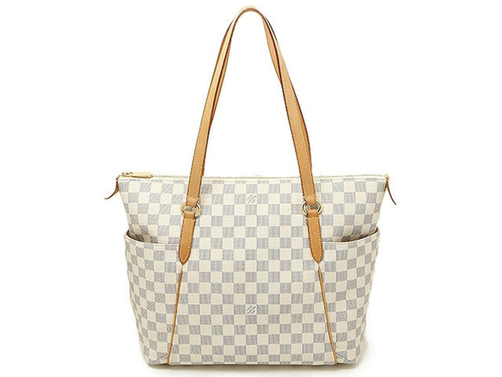 LOUIS VUITTON Damier Azur White Totally Shoulder Tote Bag